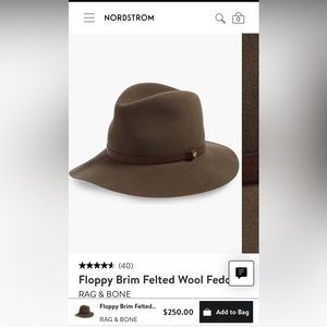 Rag & Bone Floppy Brim Wool Fedora